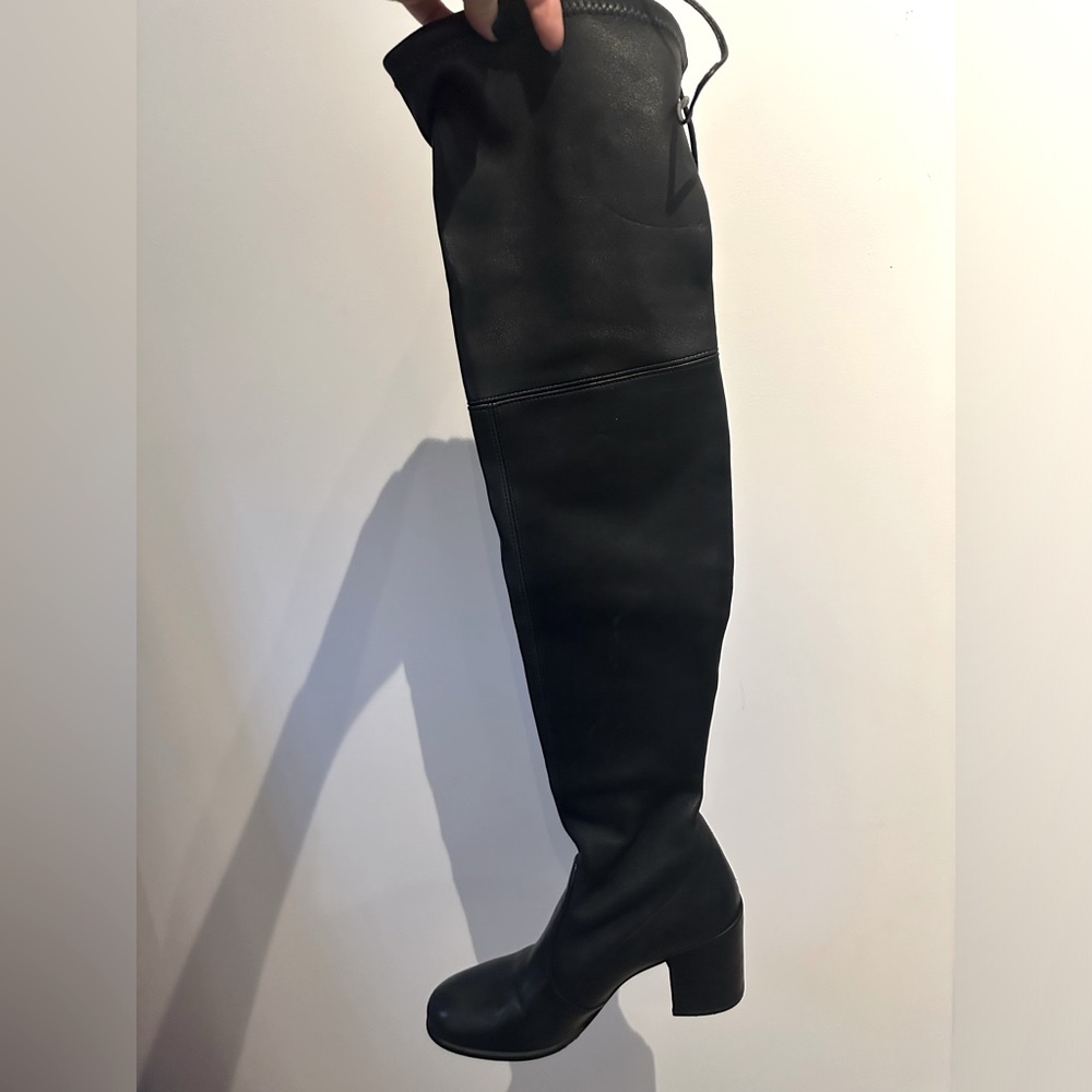 Stuart weitzman thigh high Tieland Nero Plonge Stretch boots size 6.5
